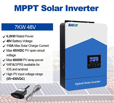 Изображение EASUN 7kW 48V ISolar-SMH-II-7KW-48V (7000VA/62000W, Max CH 110A, AC 80) Wi-Fi - оригинальный размер 3