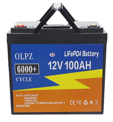 Изображение OLPZ 12V 100Ah (LiFePo4, BMS) - оригинальный размер 1