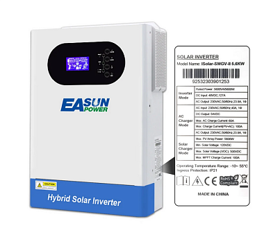 Изображение EASUN 5.6kW 48V ISolar-SMGV-II-5.6KW (5600VA/5600W, Max CH 100A, AC 60) Wi-Fi - оригинальный размер 3