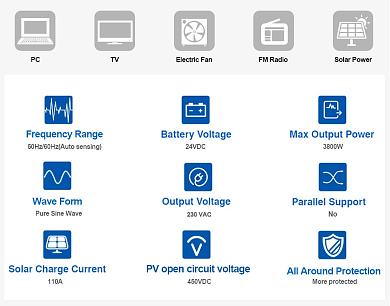 Изображение EASUN 4.2kW 24V ISolar SMH-II-4.2KW-24V (4200VA/3800W, Max CH 110A, AC 80) Wi-Fi - оригинальный размер 6