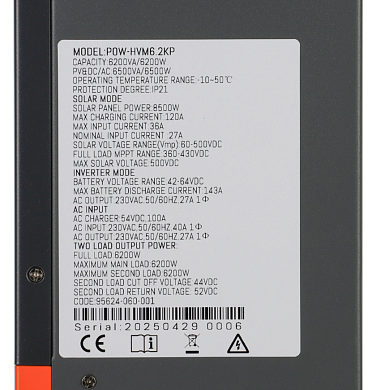 PowMr 6200W 48V POW-HVM6.2KP (Max CH 120A, AC 100) Wi-Fi 10
