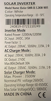Изображение EASUN 3.2kW 24V ISolar-SMR-II-3.2KW (3200VA/3200W, Max CH 100A, AC 80) Wi-Fi - оригинальный размер 6