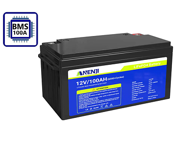 Изображение Anenji 12V 100Ah ANJ-12V-100AH-H (LiFePo4, BMS 100A) - оригинальный размер 1