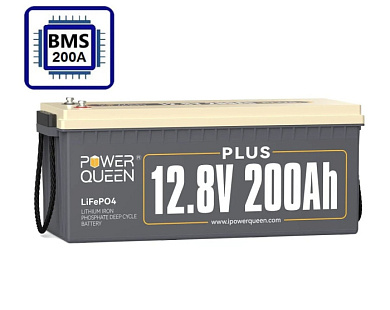Изображение Power Queen 12V 200Ah Plus (LiFePo4, BMS 200A) - оригинальный размер 1