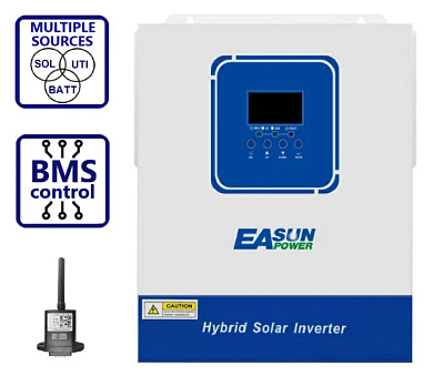Изображение EASUN 2kW 12V ISolar-SMG-II-2KW-12V (2000VA/2000W, Max CH 120A, AC 80) Wi-Fi - оригинальный размер 1