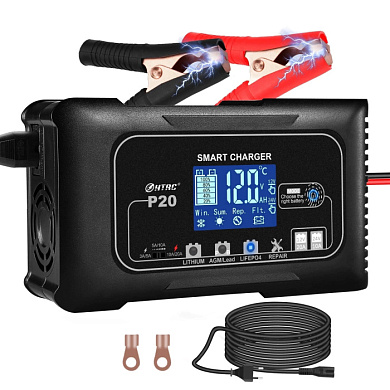 Изображение Универсальное зарядное устройство HTRC 12V 24V 20A LifePo4, Li, Gel, AGM, I (10-20А), V (12-24V) - оригинальный размер 1
