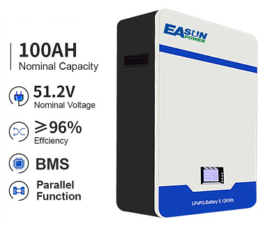 EASUN 48V (51.2V) 100Ah IBattery-EA-51.2V-100AH (LiFePo4, BMS) 7