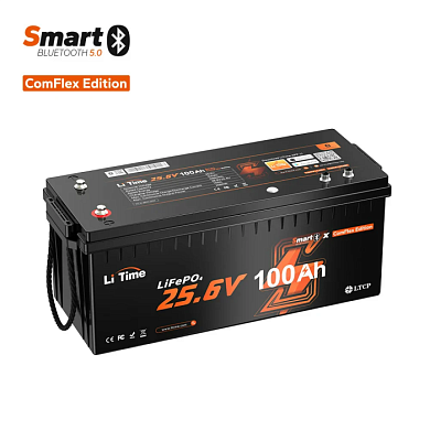 Изображение LiTime 24V 100Ah ComFlex Smart (LiFePo4, BMS 100A, Bluetooth, Low Temp) - оригинальный размер 1