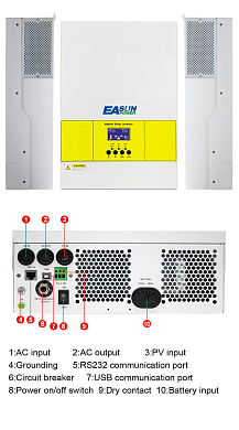 EASUN 5.6kW 48V ISolar-SMG-II-5.6KP (5600VA/5600W, Max CH 100A, AC 60) Wi-Fi 3