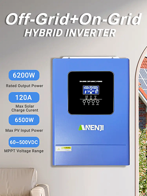 Anenji 6200W 48V ANJ-6200KW-48PL (6200VA/6200W, Max CH 120A, AC 80) Wi-Fi 7