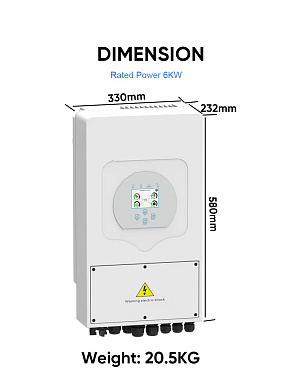 Deye SUN-6K-SG03LP1-EU, LV (6kW, 48V, 1Ph, 2-MPPT) Wi-Fi 8