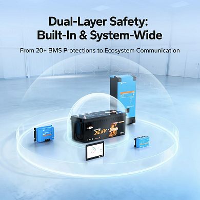 Изображение LiTime 24V 100Ah ComFlex Smart (LiFePo4, BMS 100A, Bluetooth, Low Temp) - оригинальный размер 6