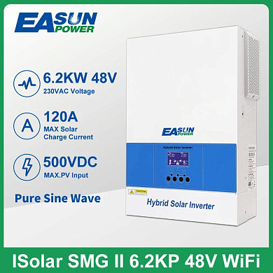 Изображение EASUN 6.2kW 48V ISolar-SMG-II-6.2KP-48V (6200VA/6200W, Max CH 120A, AC 80) Wi-Fi - оригинальный размер 13