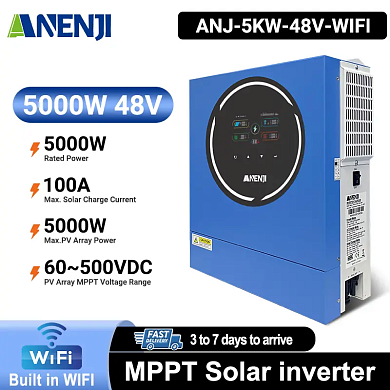 Anenji 5000W 48V ANJ-5KW-48V (5000VA/5000W, Max CH 100A, AC 60) Wi-Fi 4