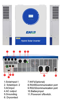 Изображение EASUN 11kW 48V ISolar SMG-II-11KW-48V (11000VA/11000W, Max CH 160A, AC 120) Wi-Fi - оригинальный размер 9