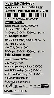 Изображение EASUN 3.2kW 24V ISolar-SMH-II-3.2KW (3200VA/3000W, Max CH 80A, AC 60) Wi-Fi - оригинальный размер 8