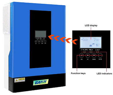 Изображение EASUN 6.2kW 48V ISolar- SMG-III-6.2KW (6200VA/6200W, Max CH 120A, AC 80) Wi-Fi - оригинальный размер 4