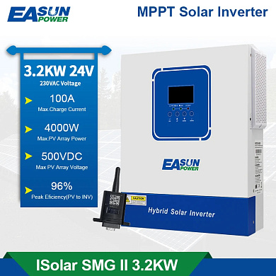 Изображение EASUN 3.2kW 24V ISolar-SMG-II-3.2KW-24V (3200VA/3200W, Max CH 100A, AC 60) Wi-Fi - оригинальный размер 8