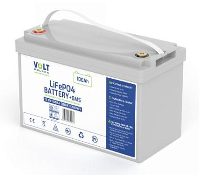 Изображение VOLT 12V 100Ah 6AKLB10112 (LiFePo4, BMS) - оригинальный размер 1