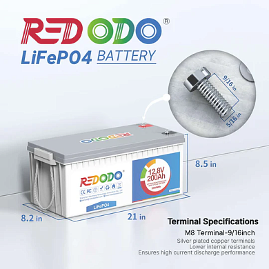 Изображение Redodo 12V 200Ah (LiFePo4, BMS 100A) - оригинальный размер 5