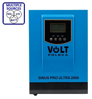 Изображение Volt Polska SINUS PRO ULTRA 2000 12V (1000W, Max СH 60A, AC 10-20, 60MPPT - 75V) - оригинальный размер 1