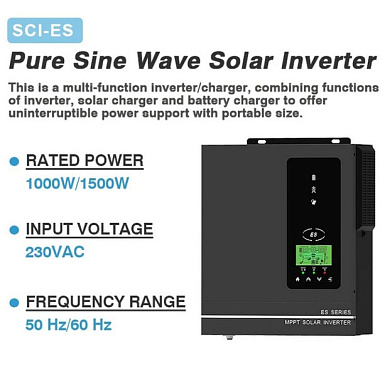 Изображение Anern 1kW 12V AN-SCI-ES-1000 (1000VA/1000W, Max CH 80A, AC 40) - оригинальный размер 2