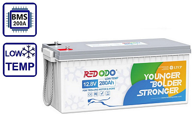 Изображение Redodo 12V 280Ah Low-Temp (LiFePo4, BMS 200A) - оригинальный размер 6