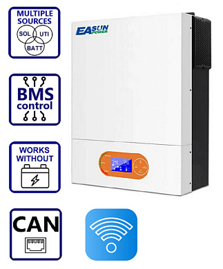 Изображение EASUN 3.2kW 24V ISolar-SMR-II-3.2KW (3200VA/3200W, Max CH 100A, AC 80) Wi-Fi - оригинальный размер 1