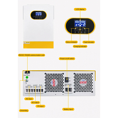 Изображение Anenji 6200W 48V EM6200-48L  (6200VA/6200W, Max СH 120A, AC 80) Wi-Fi - оригинальный размер 5