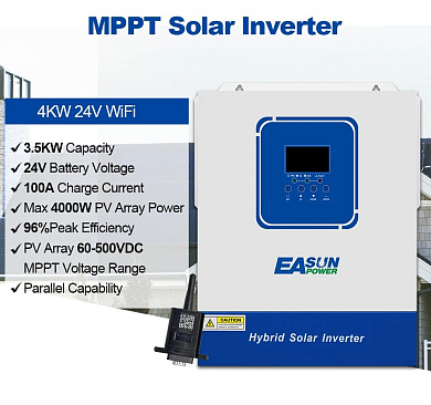 EASUN 4kW 24V ISolar-SMG-II-4KW-24V (4200VA/4000W, Max CH 100A, AC 80) Wi-Fi 10