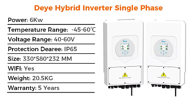 Deye SUN-6K-SG03LP1-EU, LV (6kW, 48V, 1Ph, 2-MPPT) Wi-Fi 7