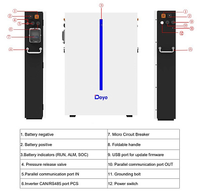 Deye 48V (51.2V) 120Аh RW-M6.1-B (LiFePo4, BMS) 3