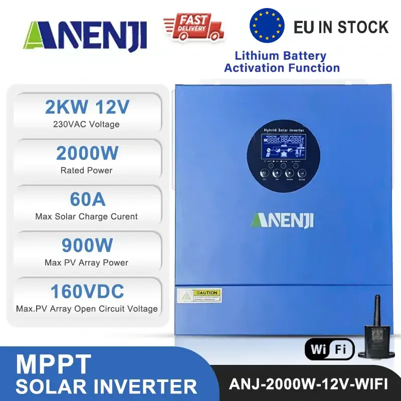 Изображение Anenji 2000W 12V ANJ-2000W-12V (2000VA/2000W, Max CH 120A, AC 80) Wi-Fi - оригинальный размер 4
