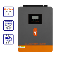 Гибридный инвертор солнечный PowMr POW-HVM4.2K-24V-D (4200W-24V / 2300W-12V, Max CH 100A, AC 100)