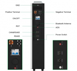 Изображение HTE 48V (51.2V) 200Ah HTE-W51200 (LiFePo4, BMS, Bluetooth) - оригинальный размер 4