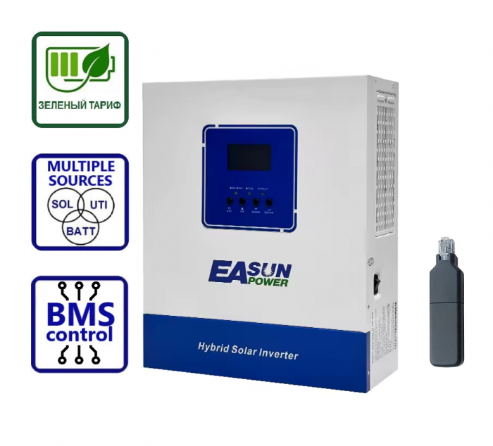 EASUN 4kW 24V ISolar-SMT-4K-24V (4000VA/3600W, Max CH 120A, AC 100) Wi-Fi 1