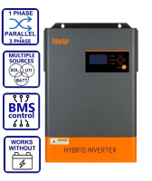 Гибридный инвертор солнечный PowMr 6200W 48V POW-HVM6.2K-48V-LIP (Max CH 120A, AC 80)