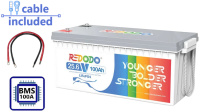 Акумулятор Redodo 24V 100Ah (LiFePo4, BMS 100A) + КАБЕЛИ к ИНВЕРТОРУ (80см)