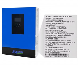 EASUN 6.2kW 48V ISolar-SMT-6.2KW (6200VA/6200W, Max CH 120A, AC 100) Wi-Fi 8