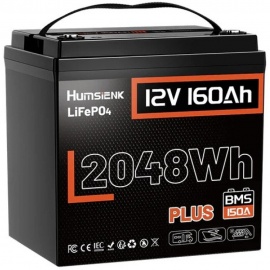 Изображение Humsienk 12V 160Ah Plus HS12V160AH150PLUS (LiFePo4, BMS 150A, Low-temp) - оригинальный размер 2