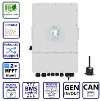 Фото Гібридний інвертор сонячний Deye SUN-12K-SG04LP3-EU, LV (12kW, 48V, 3Ph, 2-MPPT) Wi-Fi