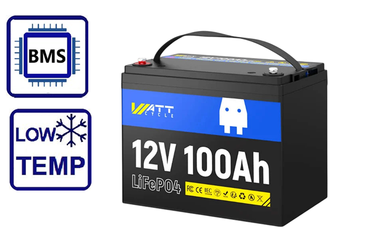 Изображение WattCycle 12V 100Ah WT12V100AH100 (LiFePo4, BMS, Low-temp) - оригинальный размер 2