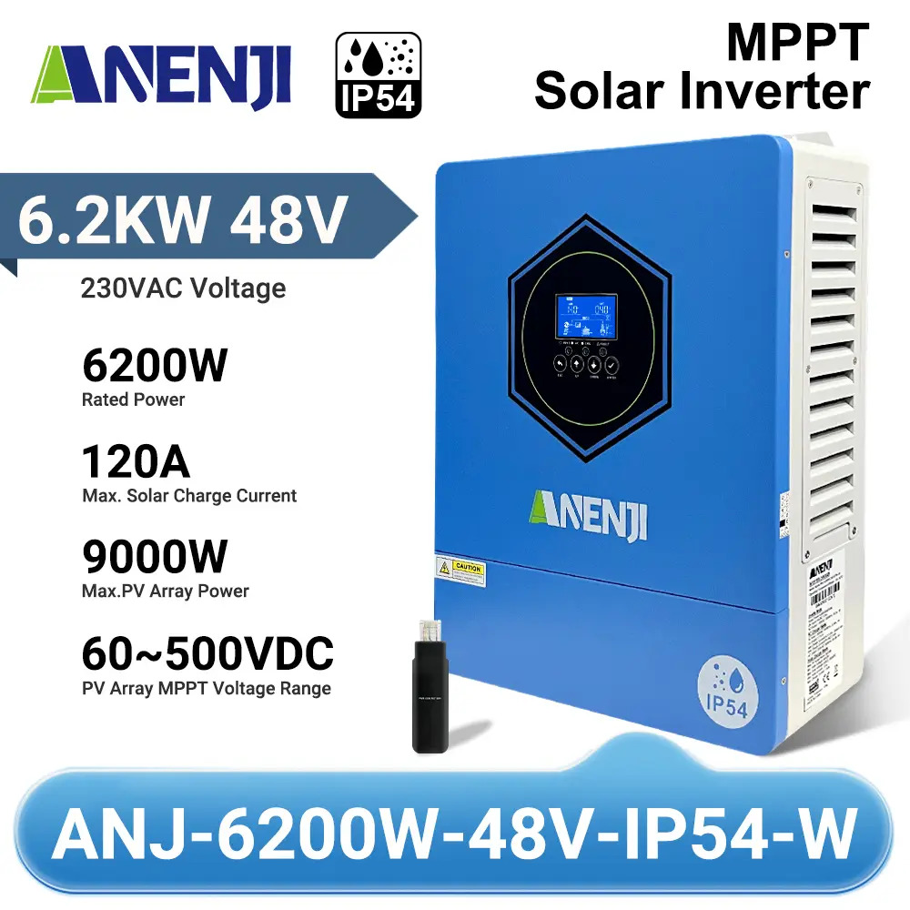 Изображение Anenji 6200W 48V ANJ-6200W-48V-IP54-W (6200VA/6200W, Max CH 120A, AC 120) Wi-Fi - оригинальный размер 3