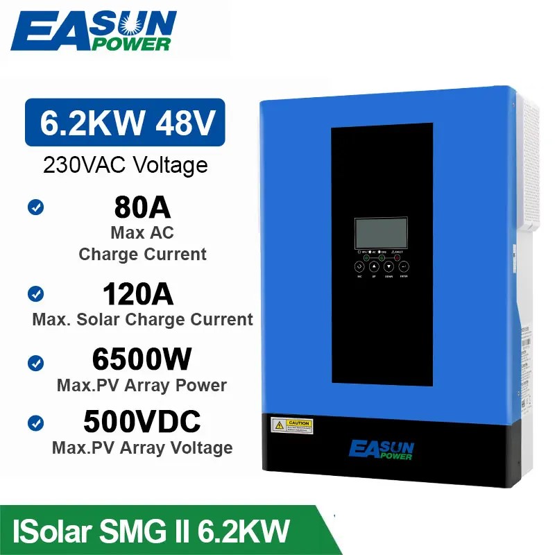 Изображение EASUN 6.2kW 48V ISolar-SMG-III-6.2KW (6200VA/6200W, Max CH 120A, AC 80) Wi-Fi - оригинальный размер 5