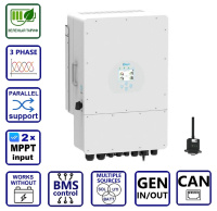 Гібридний інвертор сонячний Deye SUN-6K-SG04LP3-EU, LV (6kW, 48V, 3Ph, 2-MPPT) Wi-Fi