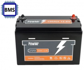 Изображение PowMr 12V 150Ah POW-150AH-12.8V (LiFePo4, BMS) - оригинальный размер 1