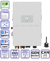 Гібридний інвертор сонячний Deye SUN-30K-SG01HP3-EU-BM3, HV (30kW, 160-800V, 3Ph, 3-MPPT) Wi-Fi