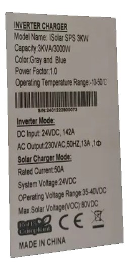 EASUN 3kW 24V ISolar-SPS-3KW (3000VA/3000W, Max CH 70A, AC 25) 10