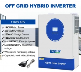 EASUN 11kW 48V ISolar SMG-II-11KW-48V (11000VA/11000W, Max CH 160A, AC 120) Wi-Fi 10