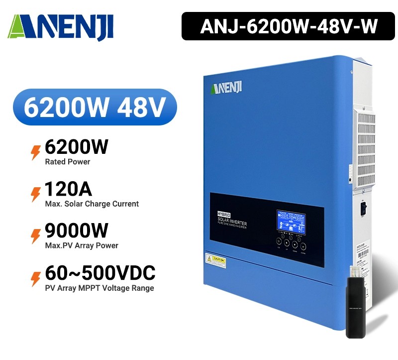 Изображение Anenji 6200W 48V ANJ-6200W-48V-W (6200VA/6200W, Max CH 120A, AC 120) Wi-Fi - оригинальный размер 2